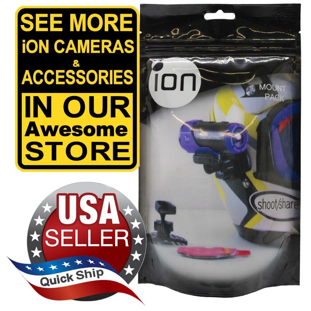 iON Shoot n Share Camera Suction Helmet Mount Pack 5007 • Bike & Motorcycle Kit